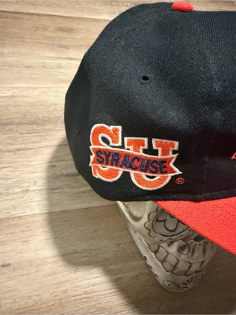 Vtg Syracuse Orangeman Snapback Sports Specialties Hat Script Wool Black Dome - Picture 2 of 9